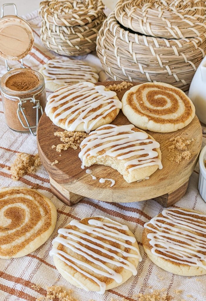 Frosted cookies on serving platter.